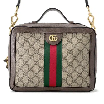 Pre-owned Gucci Beige Brown Pvc Leather Shoulder Bag ()