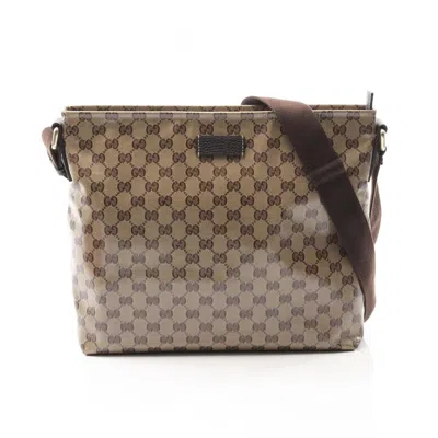 Pre-owned Gucci Beige Brown Pvc Leather Shoulder Bag () In Multi