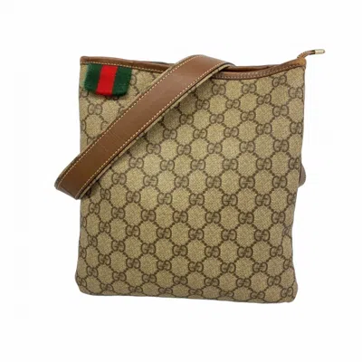 Pre-owned Gucci Beige Brown Pvc Shoulder Bag () In Multi