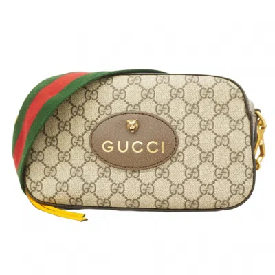 Pre-owned Gucci Beige Brown Pvc Shoulder Bag () In Multi