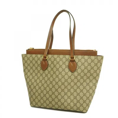 Pre-owned Gucci Beige Brown Pvc Tote Bag ()