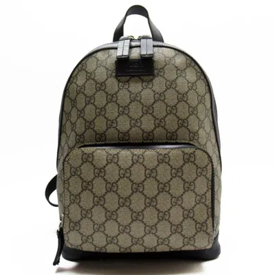 Gucci Beige Canvas Backpack Bag () In Gray