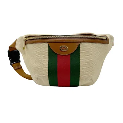 Gucci Beige Canvas Clutch Bag () In Multi