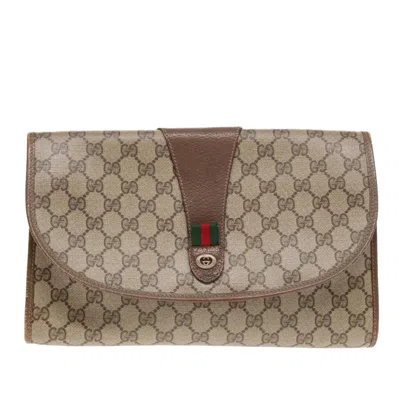 Pre-owned Gucci Beige Canvas Clutch Bag () In Sand