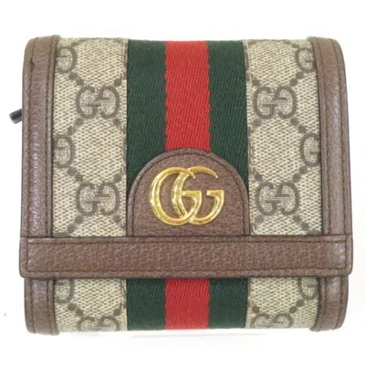 Pre-owned Gucci Beige Canvas Coin Purse/coin Case ()