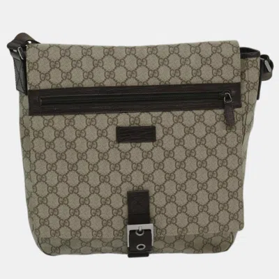 Pre-owned Gucci Beige Canvas Gg Supreme Shoulder Bag