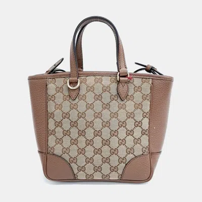 Pre-owned Gucci Beige Canvas Jacquard Tote And Shoulder Bag