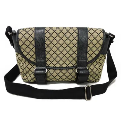 Pre-owned Gucci Beige Canvas Leather Shoulder Bag ()