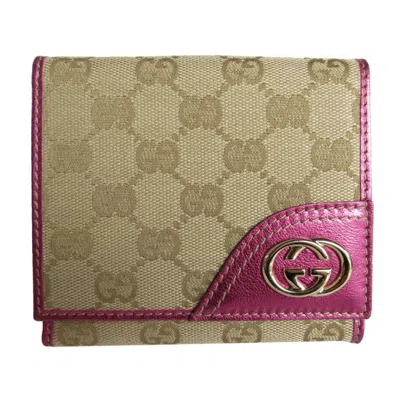 Pre-owned Gucci Beige Canvas Leather Wallet (bi-fold) ()