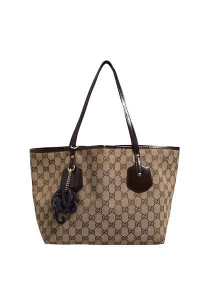 Pre-owned Gucci Beige Canvas Medium Jolie Charm Tote Women's Bag () In Brown