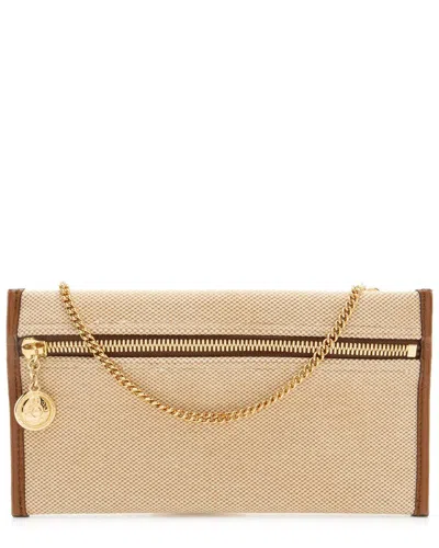 Gucci Beige Canvas Pochette (authentic Pre-loved) In Pink