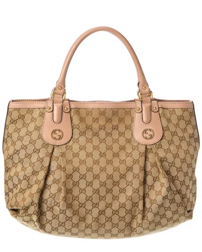Pre-owned Gucci Beige Canvas Scarlett Tote (authentic Pre-loved)