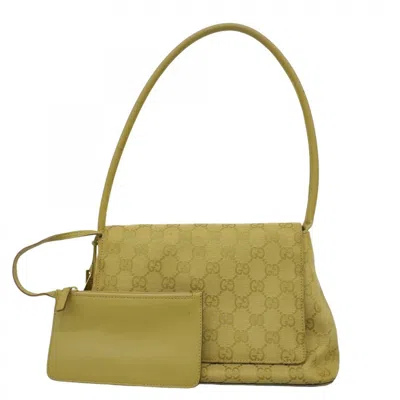 Pre-owned Gucci Beige Canvas Shoulder Bag () In Sand
