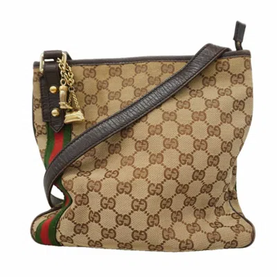 Pre-owned Gucci Beige Canvas Shoulder Bag () In Sand