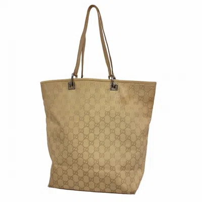 Pre-owned Gucci Beige Canvas Tote Bag () In Sand
