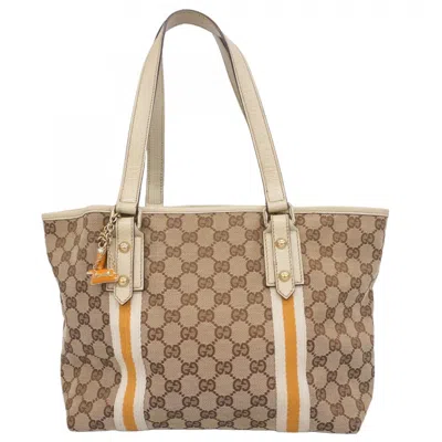Pre-owned Gucci Beige Canvas Tote Bag () In Sand