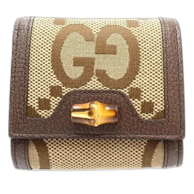 Pre-owned Gucci Beige Canvas Wallet (bi-fold) () In Sand