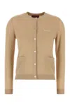Gucci Luxe Ribbed Cashmere Cardigan Pockets In Brown
