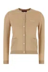 Gucci Luxe Ribbed Cashmere Cardigan Pockets In Brown