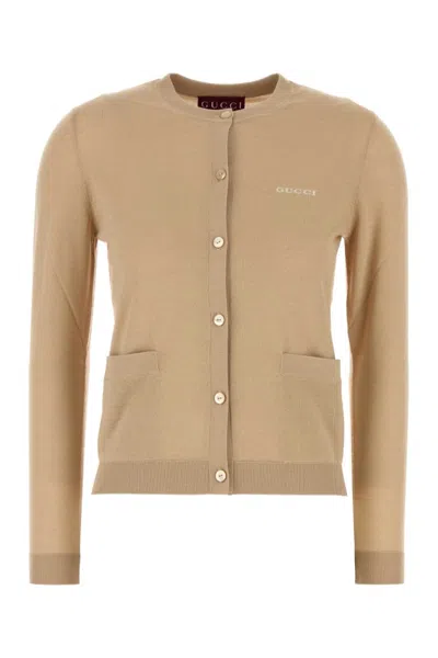 Gucci Beige Cashmere Silk Cardigan