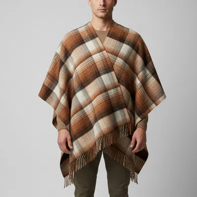 Pre-owned Gucci Beige Checked Monogram Wool Reversible Poncho One Size