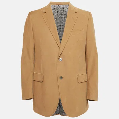 Pre-owned Gucci Beige Corduroy Regular Fit Blazer Xl In Sand