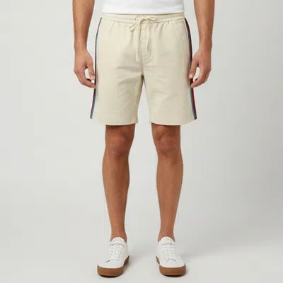 Pre-owned Gucci Beige Cotton And Satin Side Stripe Shorts S In Sand