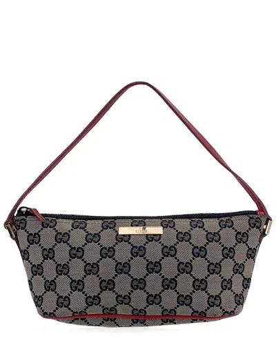 Gucci Beige Cotton Handbag (authentic Pre-loved) In Blue