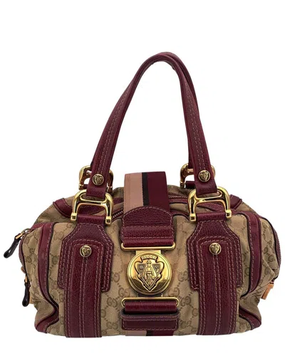 Gucci Beige Cotton Hysteria Handbag (authentic Pre-loved) In Brown