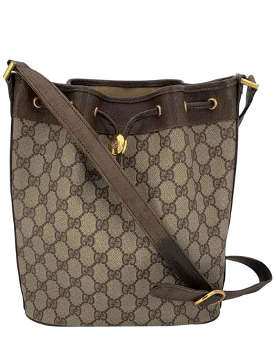 Gucci Beige Cotton Ophidia Shoulder Bag (authentic Pre-loved) In Brown