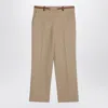 Gucci Beige Cotton Pant In Multi