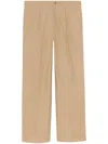 Gucci Embroidered-logo Straight Trousers In Beige