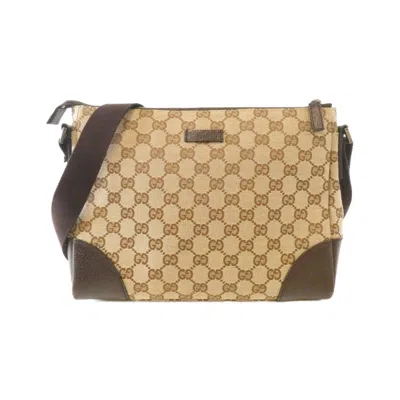 Pre-owned Gucci Beige Dark Brown Gg Canvas Shoulder Bag () In Multi