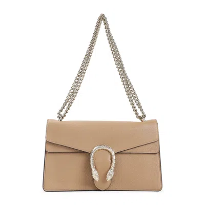 Gucci Beige Dionysus Medium Shoulder Bag In Sand