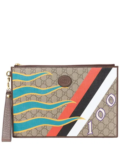 Gucci Beige Ebony Brown Sugar Multicolor Gg Supreme Monogram Azalea Calfskin  Retro Leather Retro In
