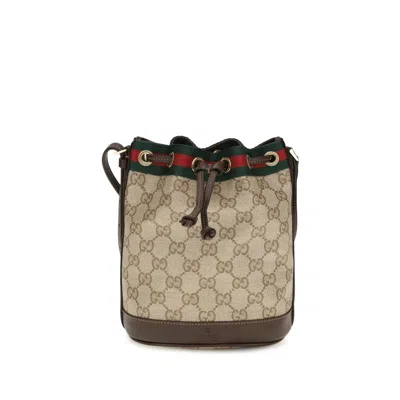 Gucci Beige Fabric Handbag In Multi