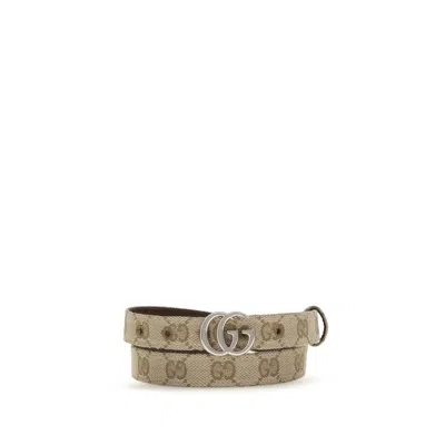 Gucci Beige Fabric Thin Belt In Neutral