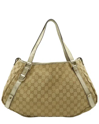 Gucci Beige Gg Canvas Abbey Tote (authentic Pre-loved) In Neutral