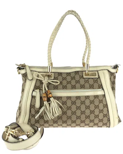 Gucci Beige Gg Canvas Bella 2way Handbag (authentic Pre-loved) In Brown
