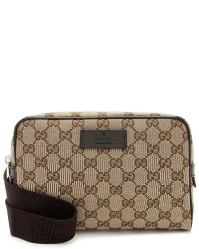 GUCCI GUCCI BEIGE GG CANVAS BELT BAG (AUTHENTIC PRE-LOVED)