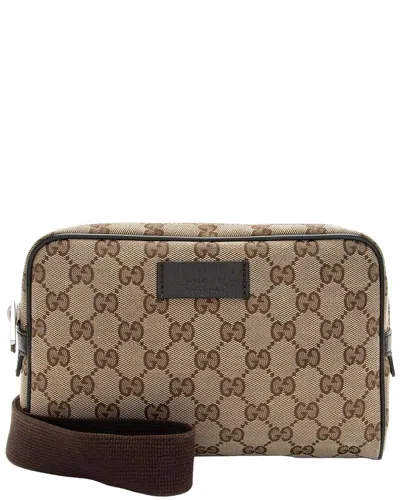 Gucci Beige Gg Canvas Belt Bag (authentic Pre-loved) In Brown