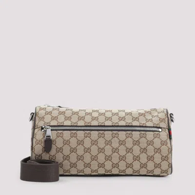 Gucci Beige Gg Canvas Crossbody Bag In Sand