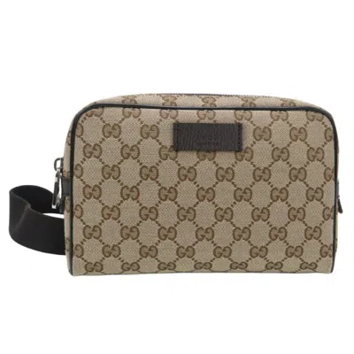 Pre-owned Gucci Beige Gg Canvas Leather Fanny Pack Sling Bag () In Sand