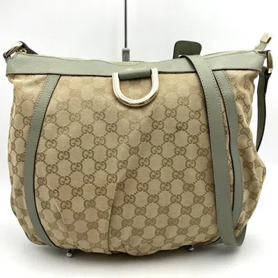 Pre-owned Gucci Beige Gg Canvas Leather Shoulder Bag () In Sand