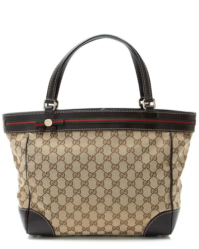 Gucci Beige Gg Canvas Mayfair Medium Tote (authentic Pre-loved) In Pink