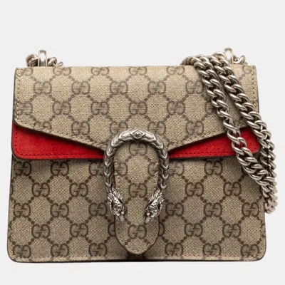 Pre-owned Gucci Beige Gg Canvas Mini Dionysus Shoulder Bag