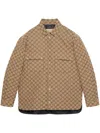 GUCCI BEIGE GG CANVAS SHIRT JACKET FOR WOMEN