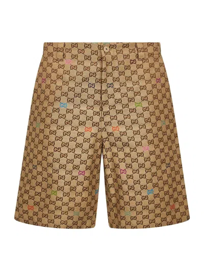 Gucci Beige Gg Canvas Shorts