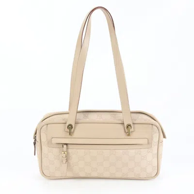 Pre-owned Gucci Beige Gg Canvas Shoulder Bag () In Sand