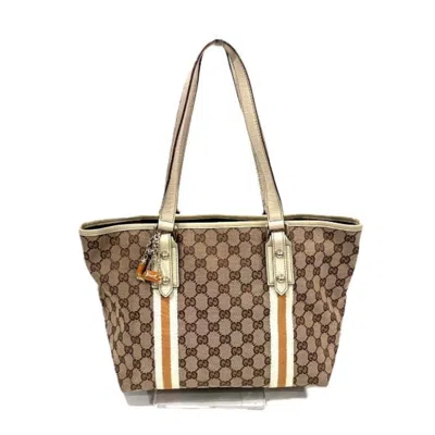Pre-owned Gucci Beige Gg Canvas Shoulder Bag Tote Bag ()